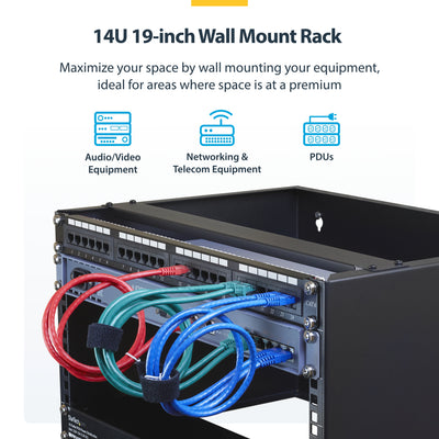 STARTECH .com rack cabinet Wall mounted rack Black (RACK-14U-14-BRACKET) - Cartouches Certifiees