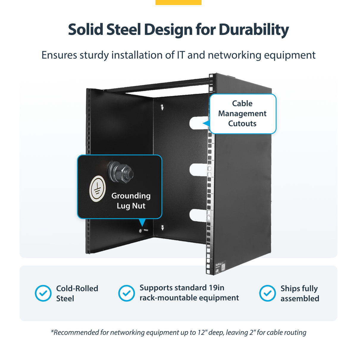 STARTECH .com rack cabinet Wall mounted rack Black (RACK-14U-14-BRACKET) - Cartouches Certifiees