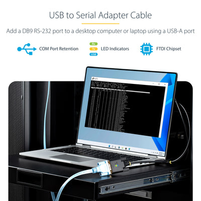 STARTECH .com serial cable Black 2 m USB Type-A DB-9 (1P6FFC-USB-SERIAL) - Cartouches Certifiees