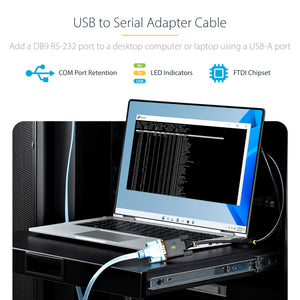 STARTECH .com serial cable Black 3 m USB Type-A DB-9 (1P10FFC-USB-SERIAL) - Cartouches Certifiees