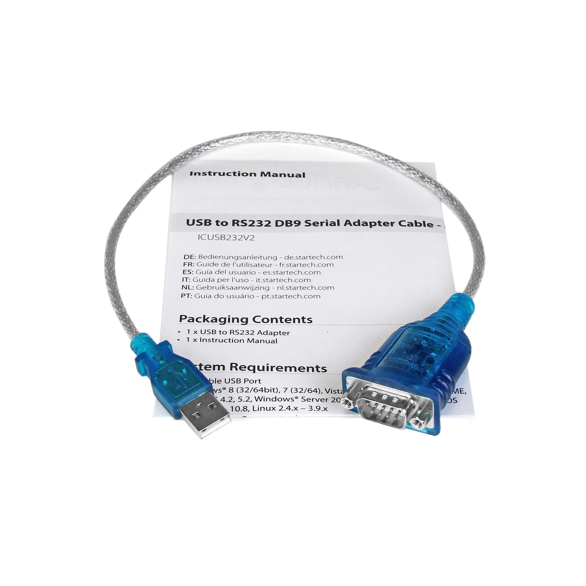 STARTECH .com serial cable Grey 0,43 m USB 2.0 Type-A DB-9 (ICUSB232V2) - Cartouches Certifiees