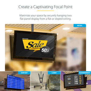 STARTECH .com signage display mount 190,5 cm (75") Black (FPCEILBTB) - Cartouches Certifiees