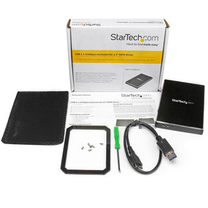 STARTECH .com storage drive enclosure HDD/SSD enclosure Black 2.5" (S251BMU313) - Cartouches Certifiees