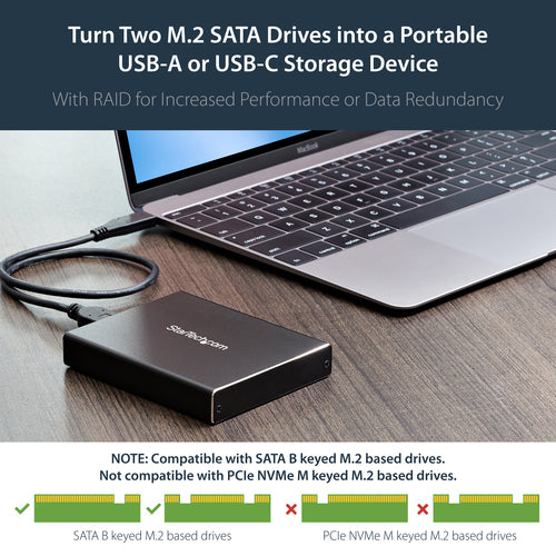 STARTECH .com storage drive enclosure SSD enclosure Black M.2 (SM22BU31C3R) - Cartouches Certifiees