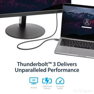 STARTECH .com Thunderbolt cable 1 m 20 Gbit/s Black (TBLT3MM1M) - Cartouches Certifiees