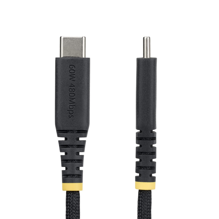 STARTECH .com USB cable USB 2.0 0,3 m USB C 0,48 Gbit/s 60 W Black (USB2CC1FTNCBR) - Cartouches Certifiees