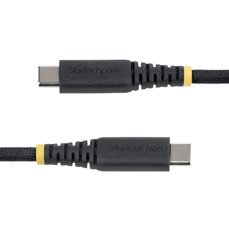 STARTECH .com USB cable USB 2.0 0,3 m USB C 0,48 Gbit/s 60 W Black (USB2CC1FTNCBR) - Cartouches Certifiees