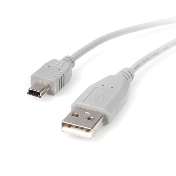 STARTECH .com USB cable USB 2.0 1,8 m USB A Mini-USB B 0,48 Gbit/s Grey (USB2HABM6) - Cartouches Certifiees