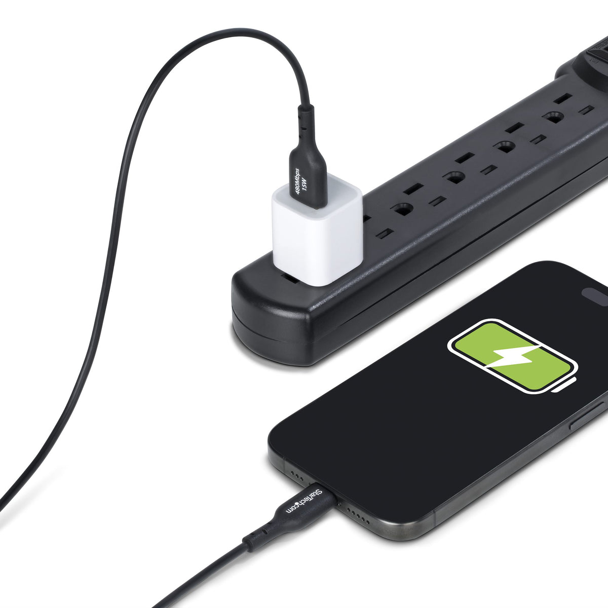 STARTECH .com USB cable USB 2.0 1,8 m USB A USB C 0,48 Gbit/s Black (USB2AC6FBKE10PK) - Cartouches Certifiees