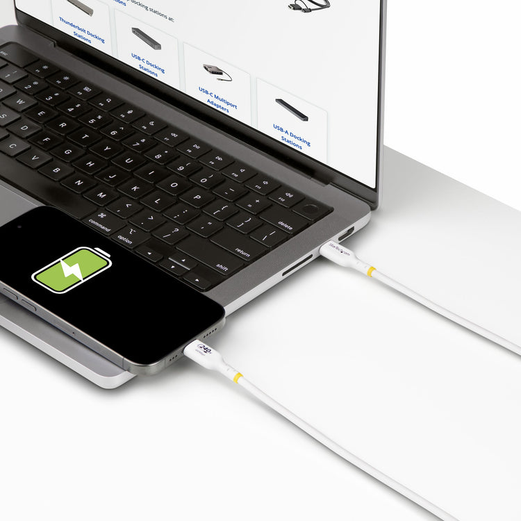 STARTECH .com USB cable USB 2.0 1,8 m USB C 0,48 Gbit/s 240 W White (USB2EPR6FW) - Cartouches Certifiees