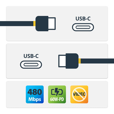 STARTECH .com USB cable USB 2.0 2 m USB C 0,48 Gbit/s Black (USB2CC2M) - Cartouches Certifiees