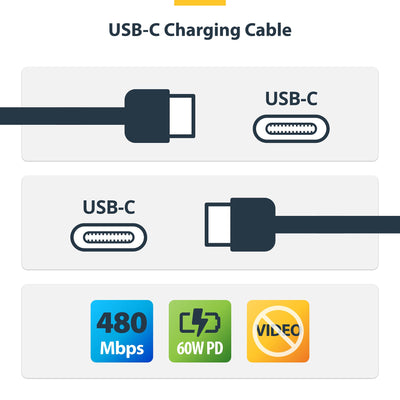 STARTECH .com USB cable USB 2.0 3 m USB C 0,48 Gbit/s 60 W White (USB2CC10FNCBRWH) - Cartouches Certifiees