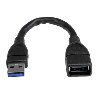 STARTECH .com USB cable USB 3.2 Gen 1 (3.1 Gen 1) 0,152 m USB A 5 Gbit/s Black (USB3EXT6INBK) - Cartouches Certifiees