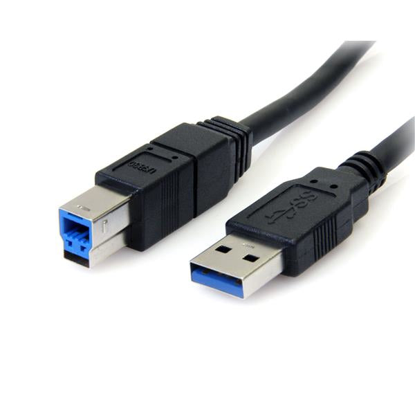 STARTECH .com USB cable USB 3.2 Gen 1 (3.1 Gen 1) 1,8 m USB A USB B 5 Gbit/s Black (USB3SAB6BK) - Cartouches Certifiees