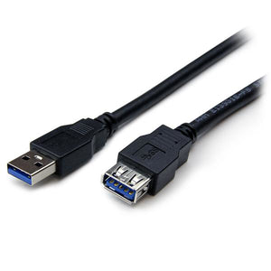 STARTECH .com USB cable USB 3.2 Gen 1 (3.1 Gen 1) 2 m USB A 5 Gbit/s Black (USB3SEXT2MBK) - Cartouches Certifiees