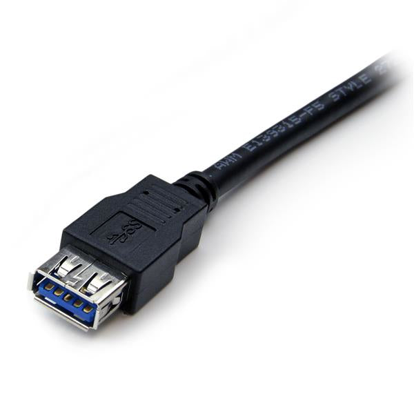 STARTECH .com USB cable USB 3.2 Gen 1 (3.1 Gen 1) 2 m USB A 5 Gbit/s Black (USB3SEXT2MBK) - Cartouches Certifiees