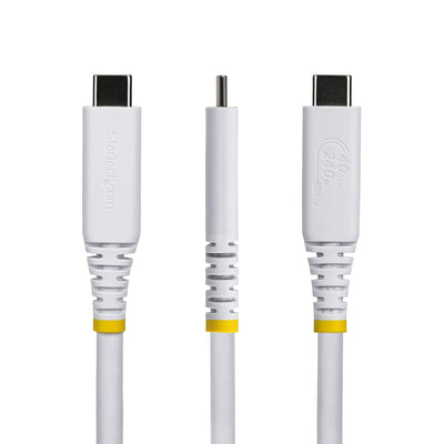 STARTECH .com USB cable USB4 Gen 3x2 0,45 m USB C 40 Gbit/s 240 W White (CC18IN40GUSB4TPW) - Cartouches Certifiees