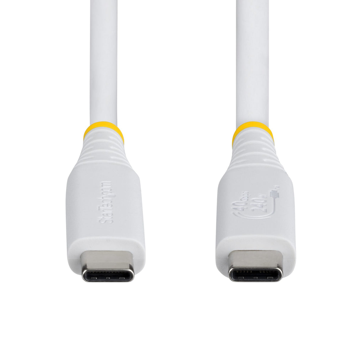 STARTECH .com USB cable USB4 Gen 3x2 0,45 m USB C 40 Gbit/s 240 W White (CC18IN40GUSB4TPW) - Cartouches Certifiees