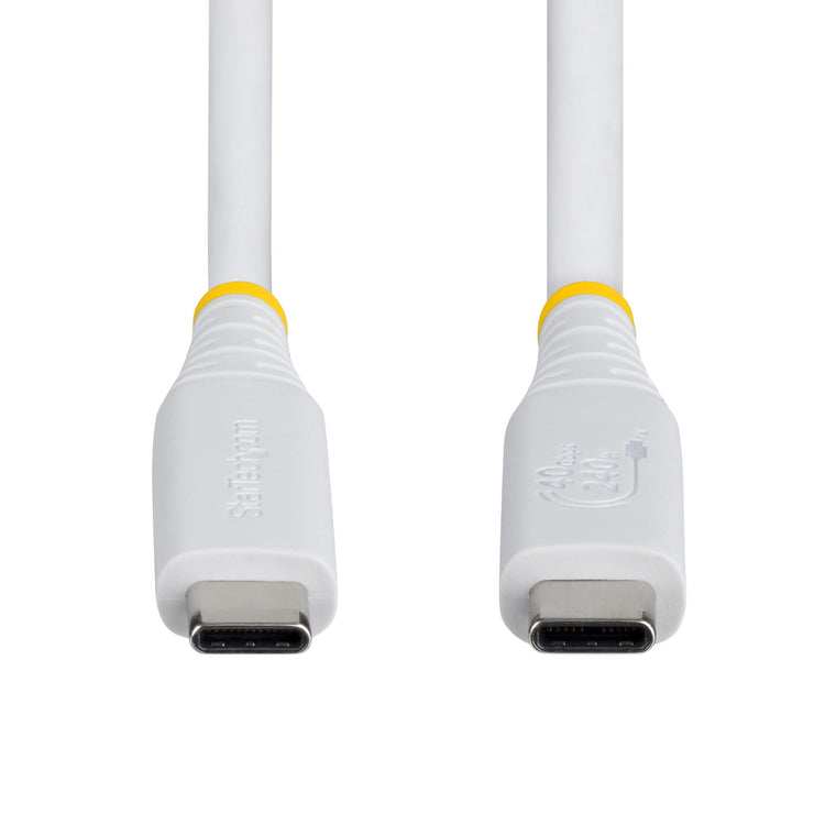 STARTECH .com USB cable USB4 Gen 3x2 0,45 m USB C 40 Gbit/s 240 W White (CC18IN40GUSB4TPW) - Cartouches Certifiees