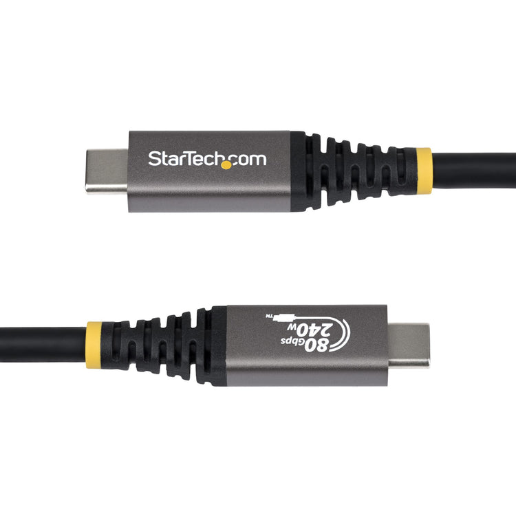 STARTECH .com USB cable USB4 Gen 4x2 1,5 m USB C 80 Gbit/s 240 W Black (CC5FT80GUSB4CABLE) - Cartouches Certifiees