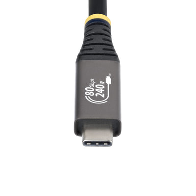 STARTECH .com USB cable USB4 Gen 4x2 1,5 m USB C 80 Gbit/s 240 W Black (CC5FT80GUSB4CABLE) - Cartouches Certifiees