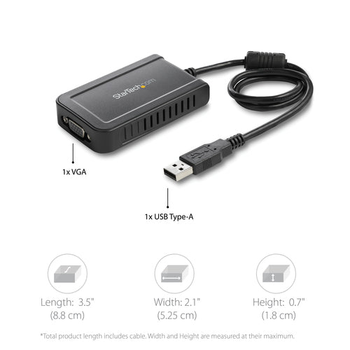 STARTECH .com USB graphics adapter 1920 x 1200 pixels Black (USB2VGAE3) - Cartouches Certifiees