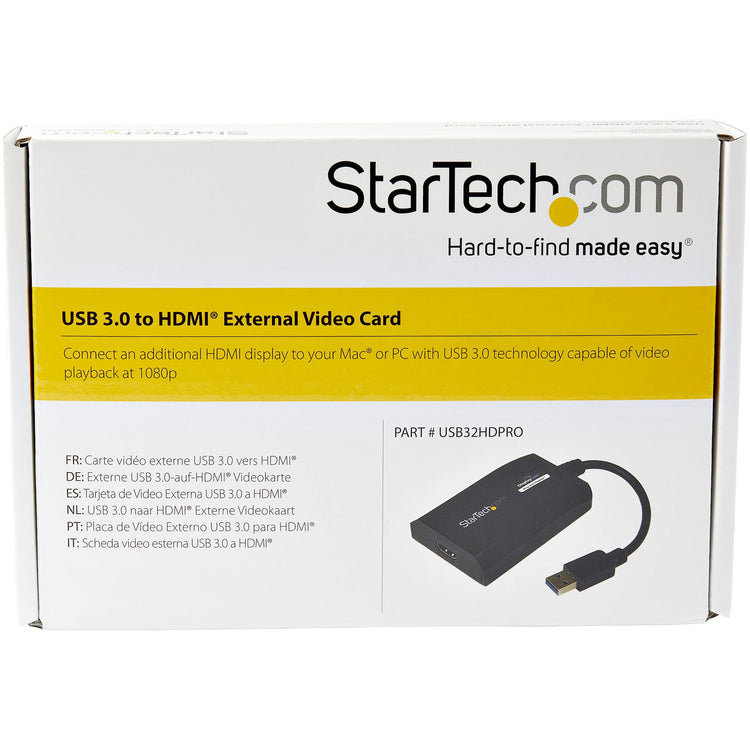 STARTECH .com USB graphics adapter 1920 x 1200 pixels Black (USB32HDPRO) - Cartouches Certifiees