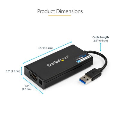 STARTECH .com USB graphics adapter 3840 x 2160 pixels Black (USB32HD4K) - Cartouches Certifiees