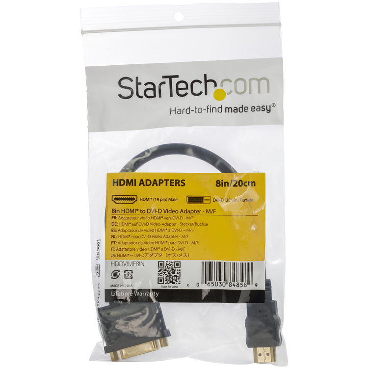 STARTECH .com video cable adapter 0,2 m HDMI DVI-D Black (HDDVIMF8IN) - Cartouches Certifiees