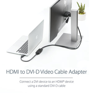 STARTECH .com video cable adapter 0,2 m HDMI DVI-D Black (HDDVIMF8IN) - Cartouches Certifiees