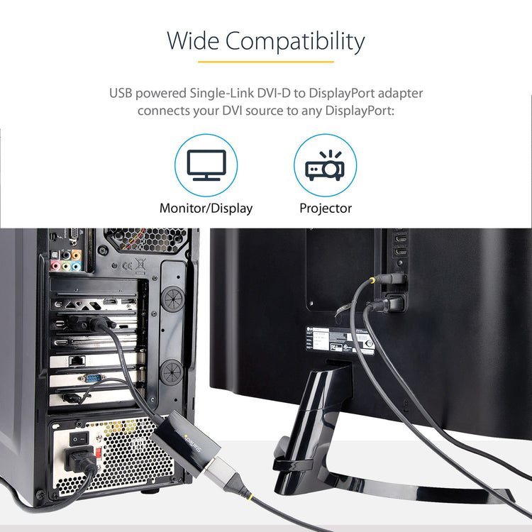 STARTECH .com video cable adapter 0,254 m DVI-D DisplayPort Black (DVI2DP2) - Cartouches Certifiees