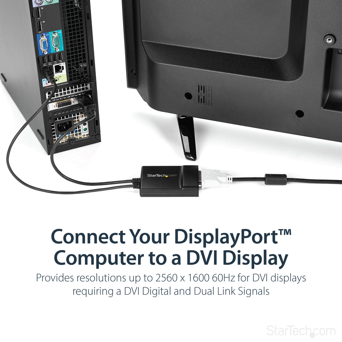 STARTECH .com video cable adapter 0,37 m DisplayPort DVI-D Black (DP2DVID2) - Cartouches Certifiees
