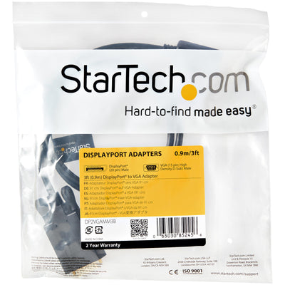 STARTECH .com video cable adapter 0,91 m DisplayPort VGA (D-Sub) Black (DP2VGAMM3B) - Cartouches Certifiees