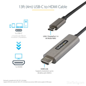 STARTECH .com video cable adapter 4 m HDMI Type A (Standard) USB Type-C Black, Silver (CDP2HDMM4MH) - Cartouches Certifiees