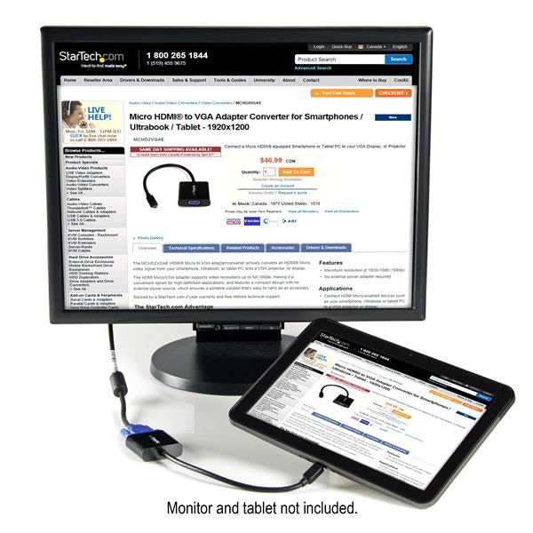 STARTECH .com video cable adapter Black (MCHD2VGAE2) - Cartouches Certifiees