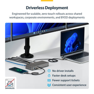 STARTECH CONNECT THREE 4K 60HZ DISPLAYS (2X DP / 1X HDMI) THROUGH A SINGLE USB TYPE-C POR (199N-USBC-DOCK) - Cartouches Certifiees