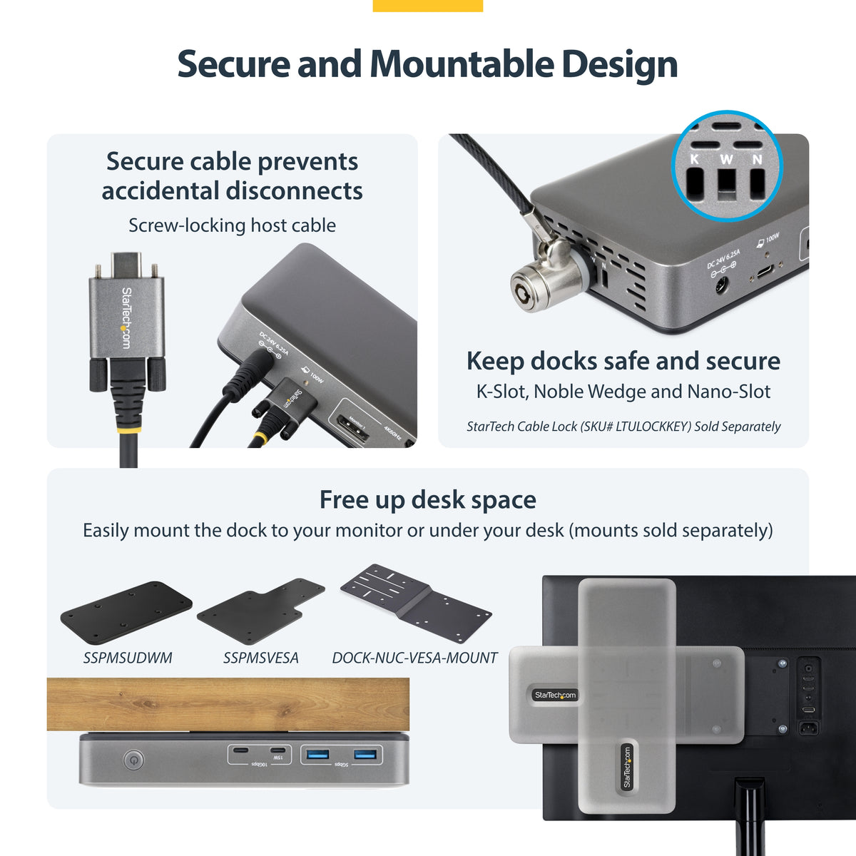 STARTECH CONNECT THREE 4K 60HZ DISPLAYS (2X DP / 1X HDMI) THROUGH A SINGLE USB TYPE-C POR (199N-USBC-DOCK) - Cartouches Certifiees