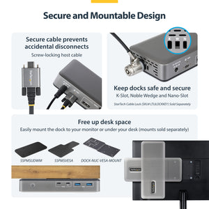 STARTECH CONNECT THREE 4K 60HZ DISPLAYS (2X DP / 1X HDMI) THROUGH A SINGLE USB TYPE-C POR (199N-USBC-DOCK) - Cartouches Certifiees