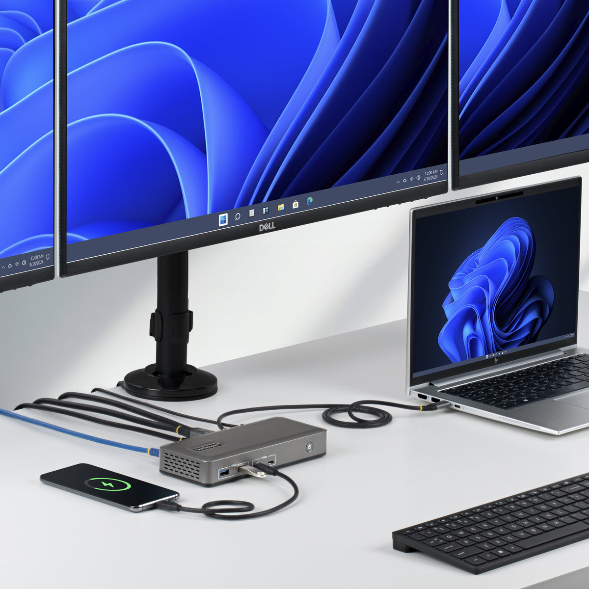 STARTECH CONNECT THREE 4K 60HZ DISPLAYS (2X DP / 1X HDMI) THROUGH A SINGLE USB TYPE-C POR (199N-USBC-DOCK) - Cartouches Certifiees