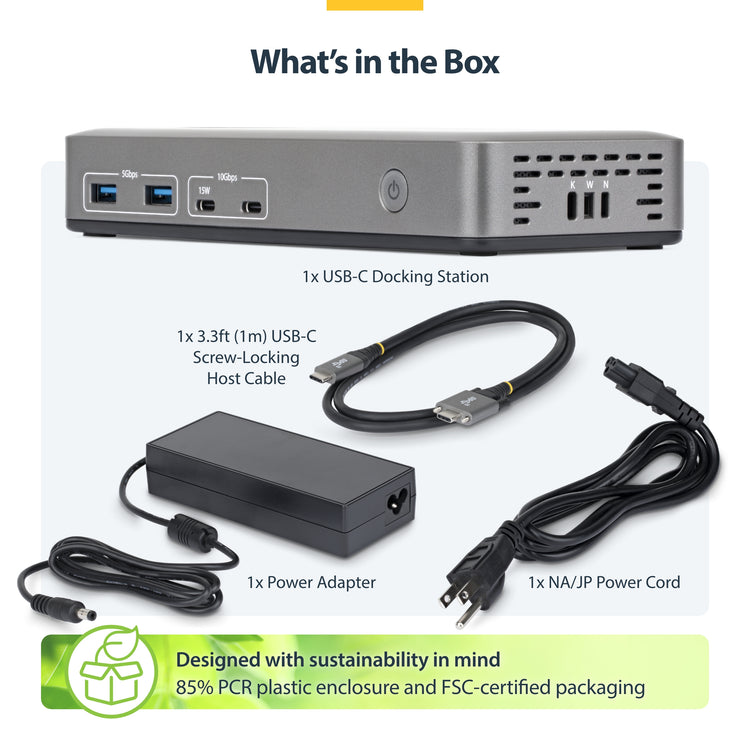 STARTECH CONNECT THREE 4K 60HZ DISPLAYS (2X DP / 1X HDMI) THROUGH A SINGLE USB TYPE-C POR (199N-USBC-DOCK) - Cartouches Certifiees