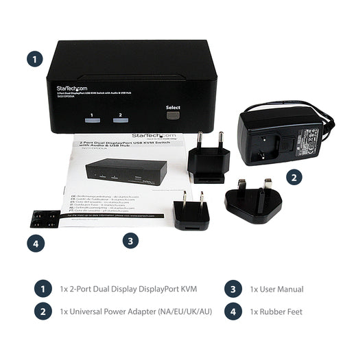 STARTECH KVM switch Black (SV231DPDDUA) - Cartouches Certifiees