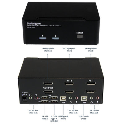 STARTECH KVM switch Black (SV231DPDDUA) - Cartouches Certifiees