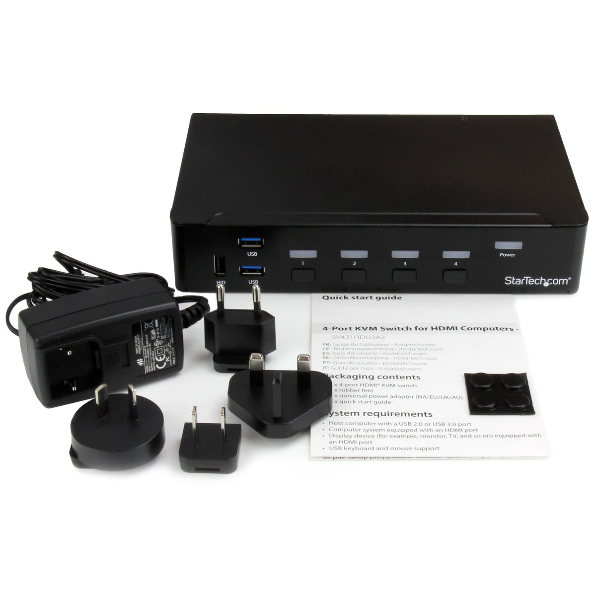 STARTECH KVM switch Rack mounting Black (SV431HDU3A2) - Cartouches Certifiees