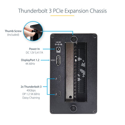 STARTECH laptop dock/port replicator Wired Thunderbolt 3 Black (TB31PCIEX16) - Cartouches Certifiees