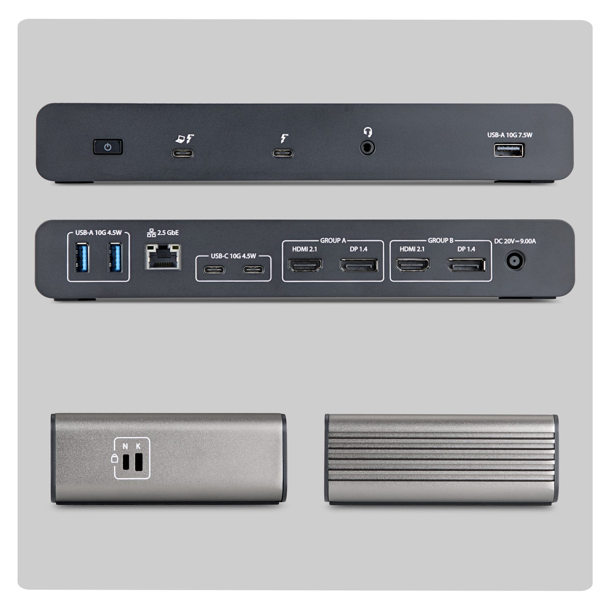 STARTECH laptop dock/port replicator Wired Thunderbolt 5 Black, Grey (206N-TB5USB4DOCK) - Cartouches Certifiees