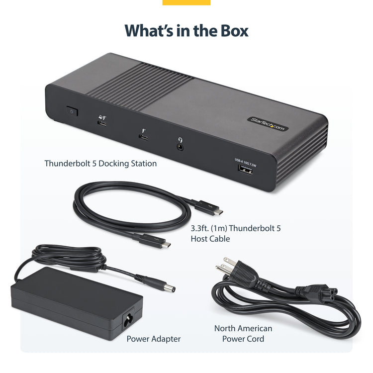 STARTECH laptop dock/port replicator Wired Thunderbolt 5 Black, Grey (206N-TB5USB4DOCK) - Cartouches Certifiees