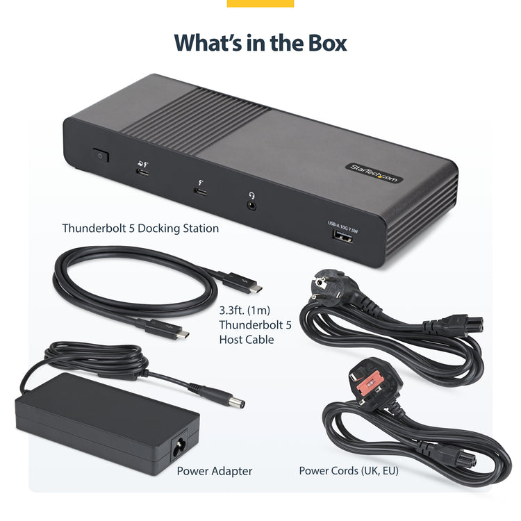 STARTECH laptop dock/port replicator Wired Thunderbolt 5 Black, Grey (206N-TB5USB4DOCK) - Cartouches Certifiees