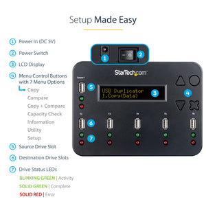 STARTECH media duplicator USB flash drive duplicator Black 5 copies (USBDUP15) - Cartouches Certifiees