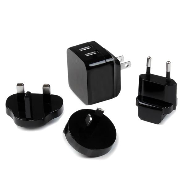 STARTECH mobile device charger Mobile phone, Smartphone, Tablet Black AC Indoor (USB2PACBK) - Cartouches Certifiees