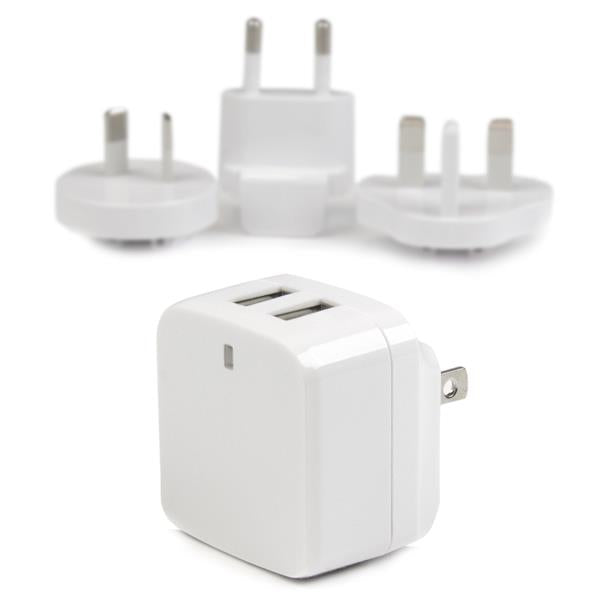 STARTECH mobile device charger Smartphone, Tablet White AC Indoor (USB2PACWH) - Cartouches Certifiees